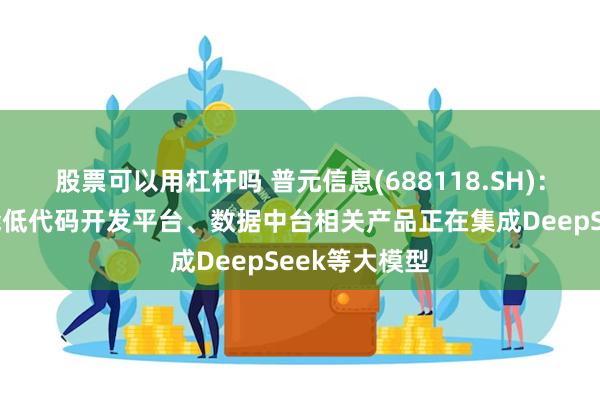 股票可以用杠杆吗 普元信息(688118.SH)：目前公司智能低代码开发平台、数据中台相关产品正在集成DeepSeek等大模型