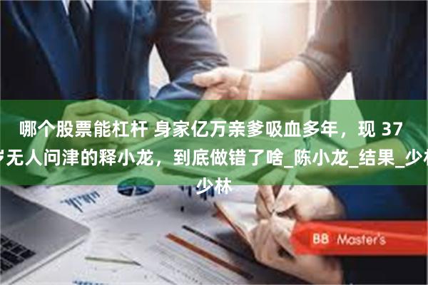 哪个股票能杠杆 身家亿万亲爹吸血多年，现 37 岁无人问津的释小龙，到底做错了啥_陈小龙_结果_少林